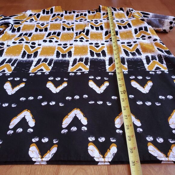 African Dashiki Traditional Short Sleeve V Neck Shirt Midget Giraffe Size S M - Picture 7 of 8